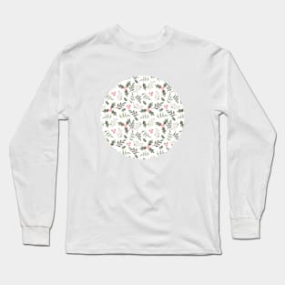 Holly leaves and mistletoe Long Sleeve T-Shirt